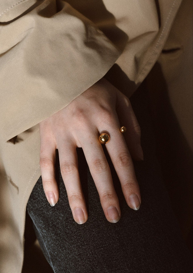 Bague Big Bomb multi-tailles NO MORE en plaqué or, vue produit