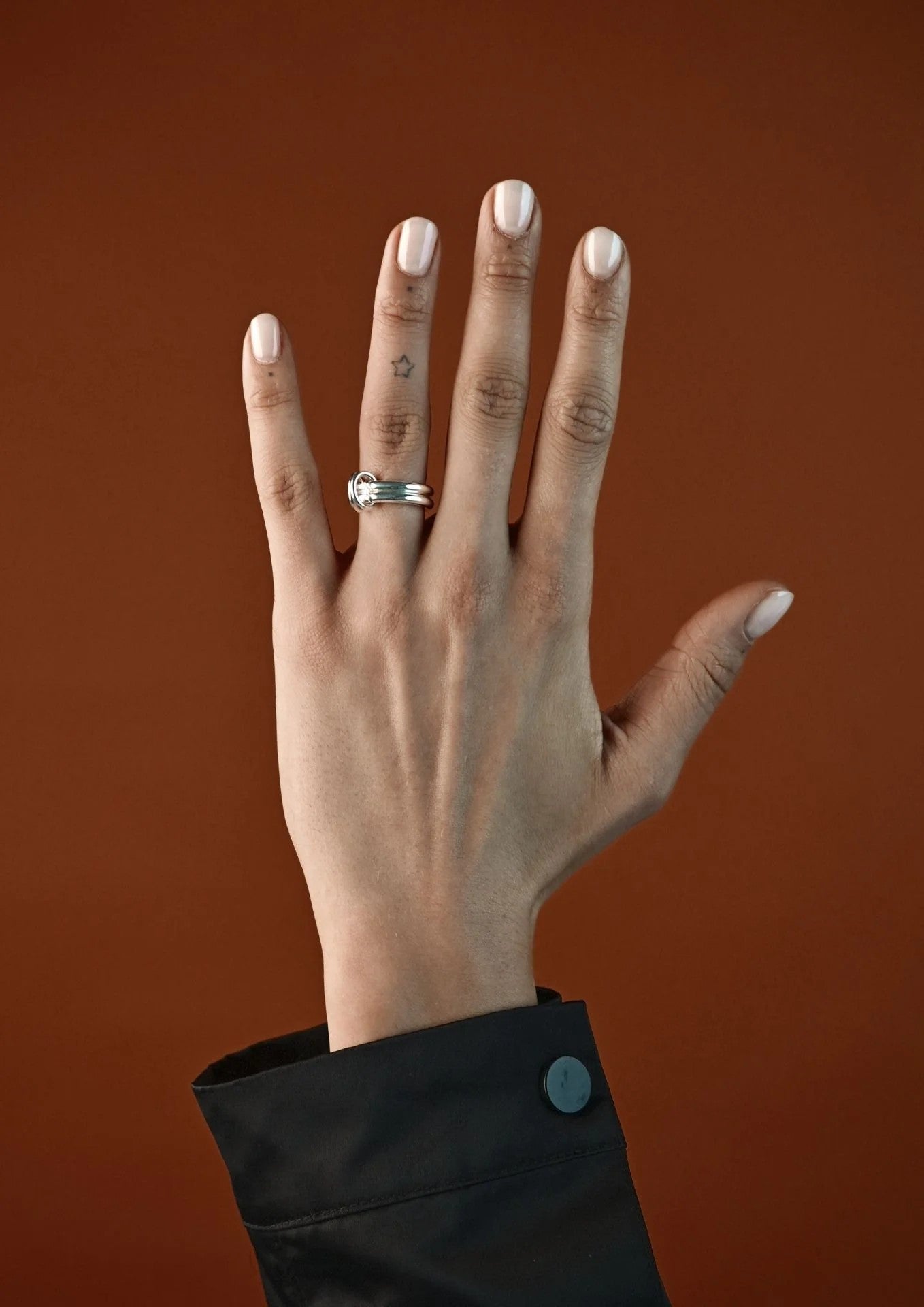Bague Double NO MORE en argent, vue produit