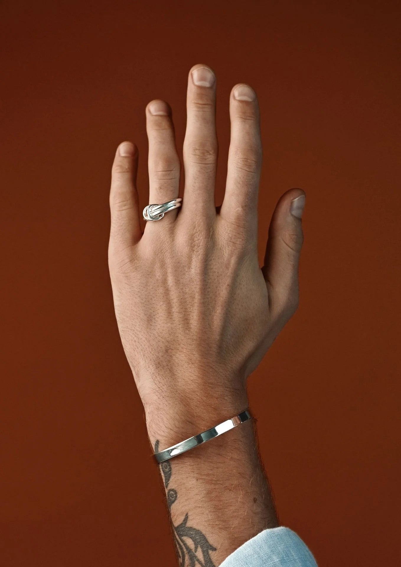 Bague Double NO MORE en argent, vue alternative finale