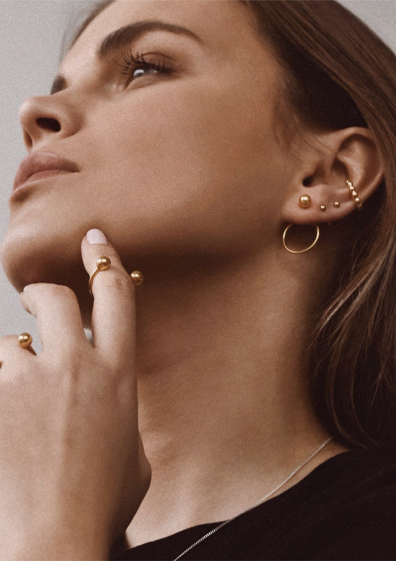 Boucles d'oreilles Chord NO MORE en or, vue produit