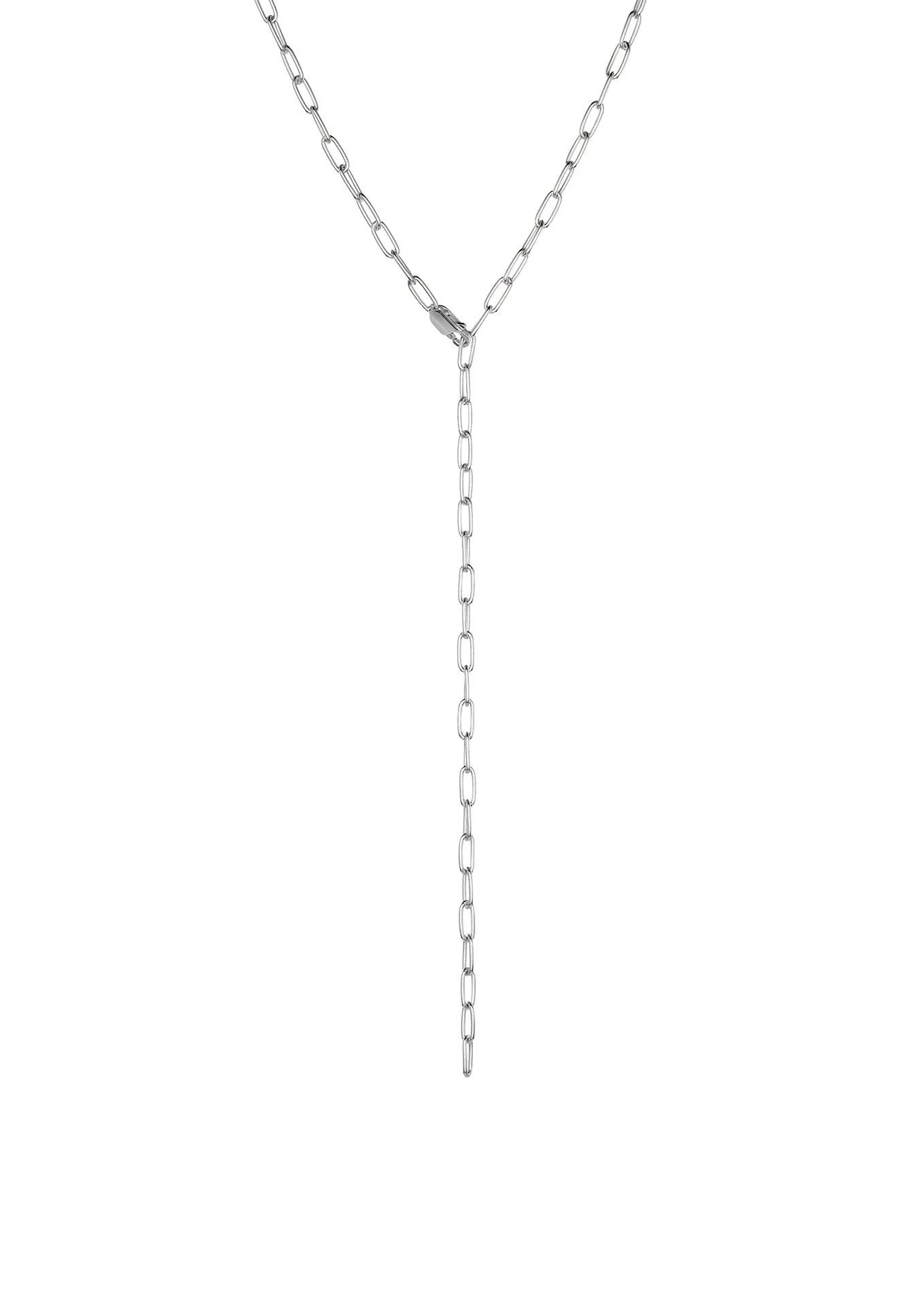 Collier Y Paper Clip NO MORE en argent, vue alternative