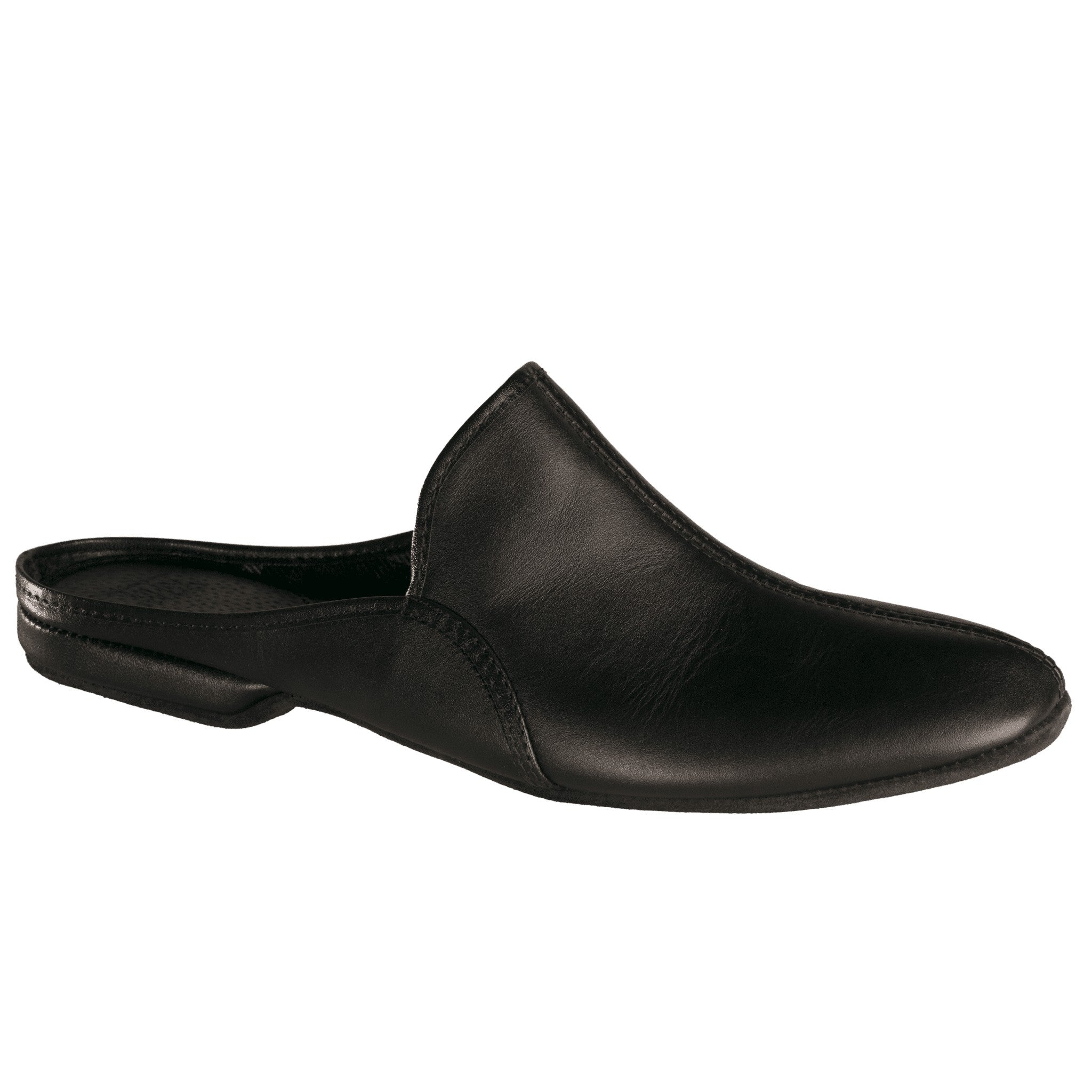 Chaussons OmaKing SIKA en cuir noir, semelle souple artisanale, style militaire