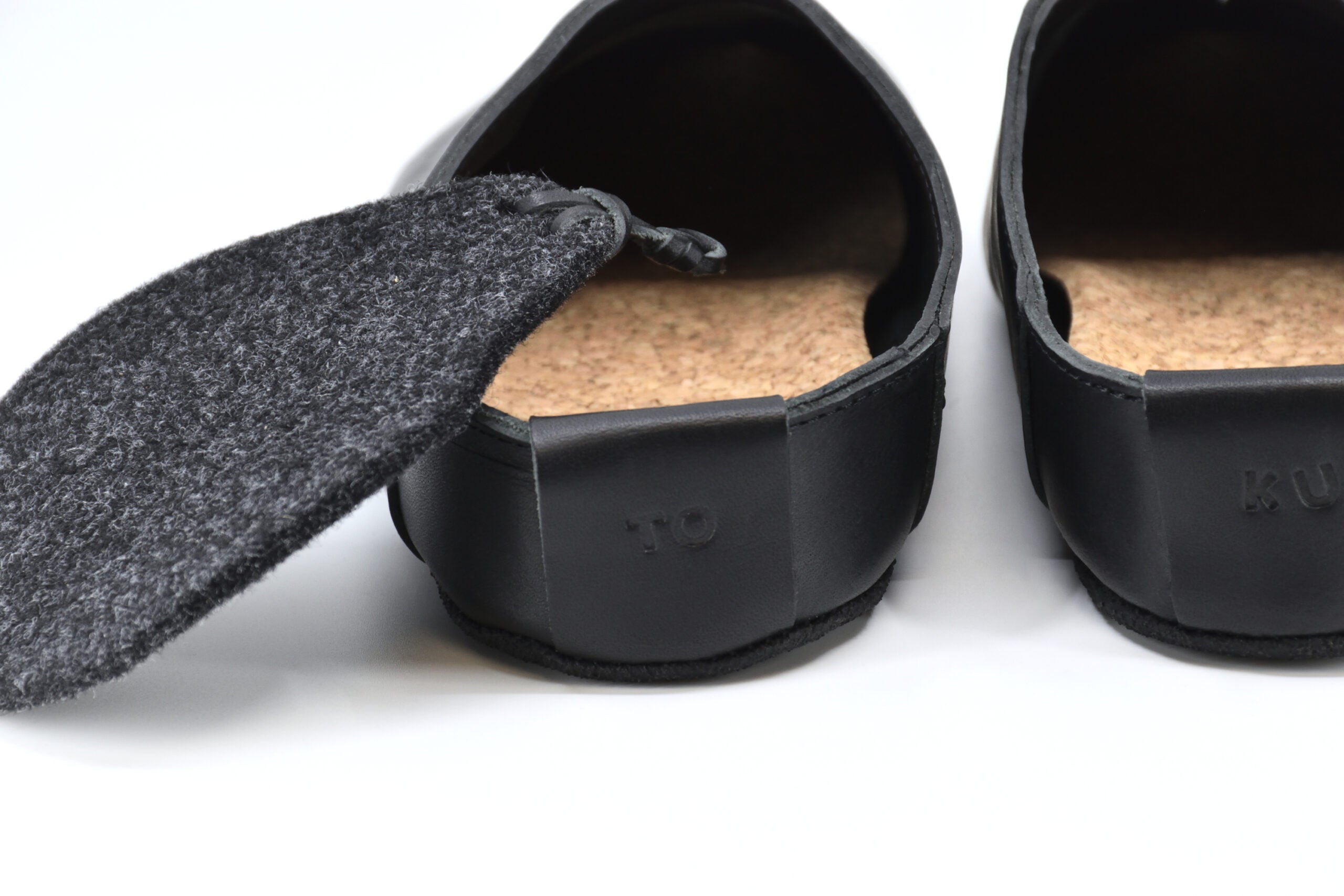 Chaussons TOKU Kyoto en cuir noir, vue alternative