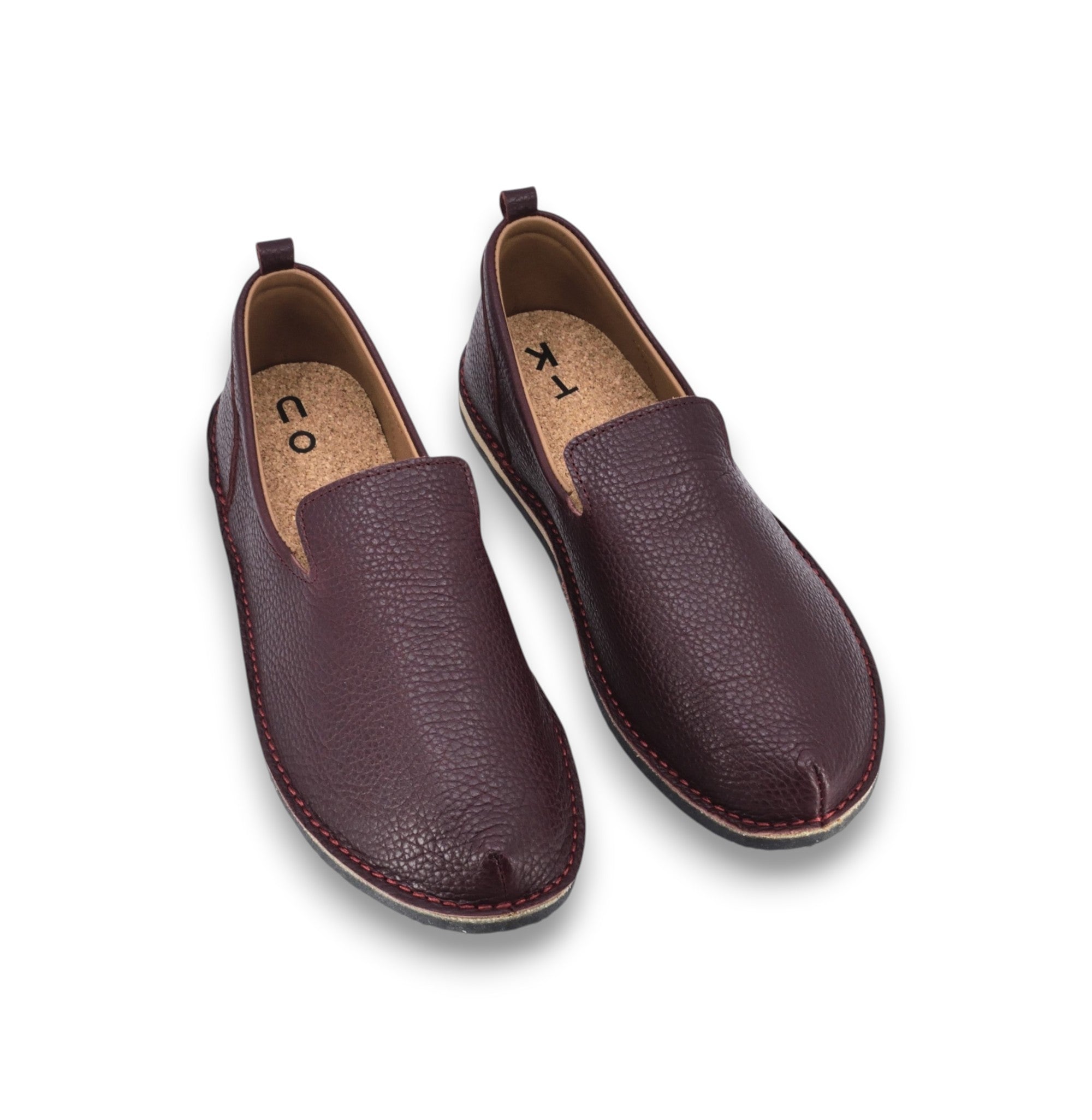 Chaussures TOKU London en cuir rouge cerise classique, vue produit