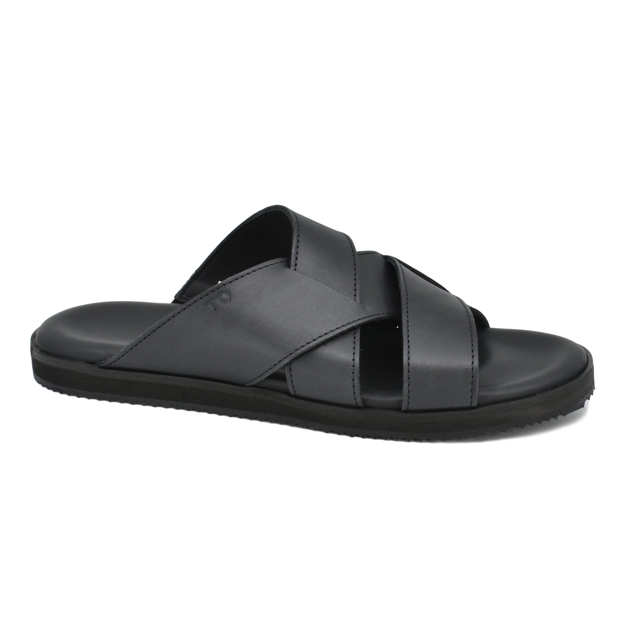 Sandales TOKU Helsinki homme en cuir noir, vue produit