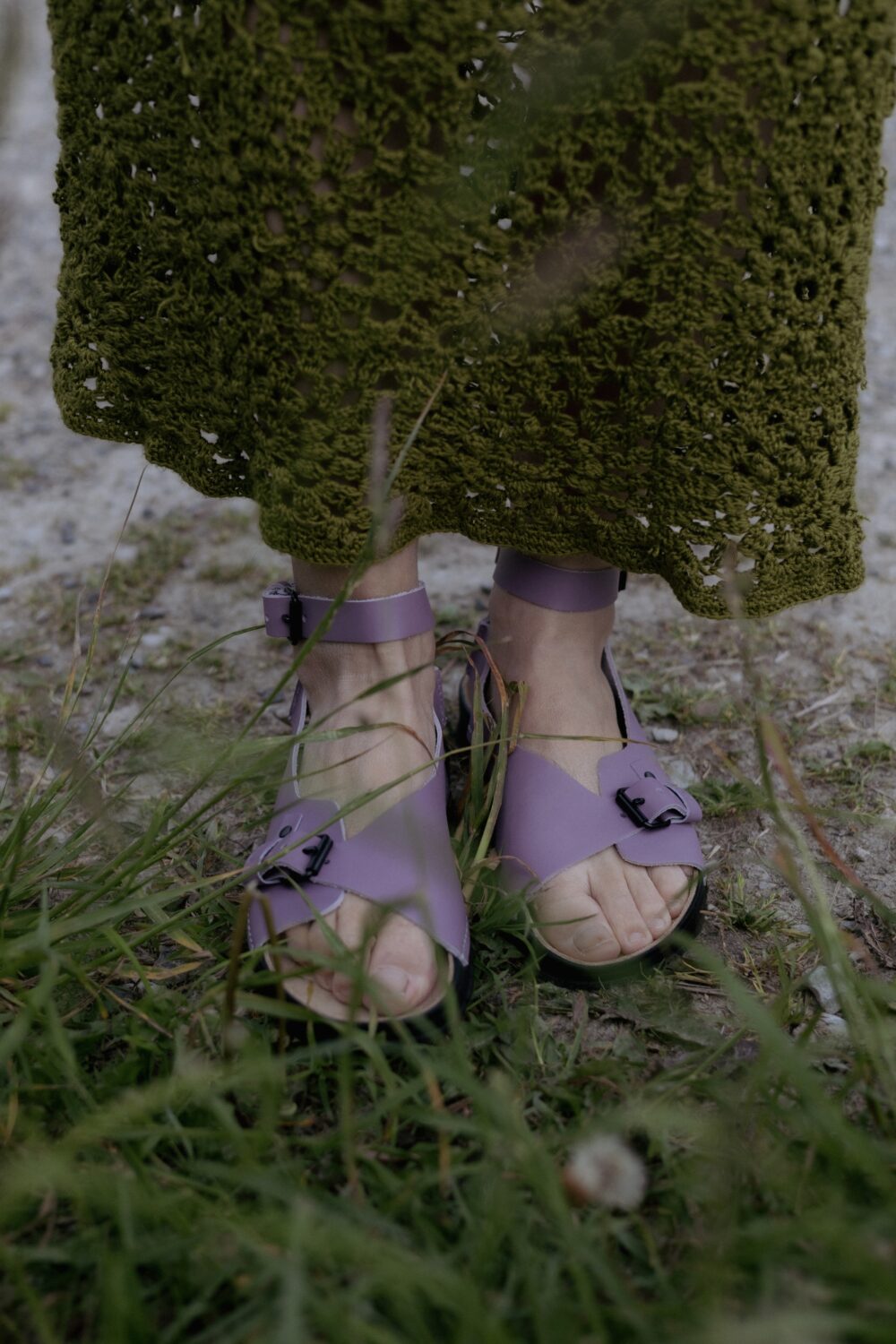Sandales TOKU Athens en cuir orchidée, deuxième vue nature