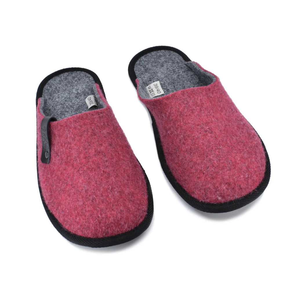Chaussons femme en fibres recyclées rouge - Navi, photo 2