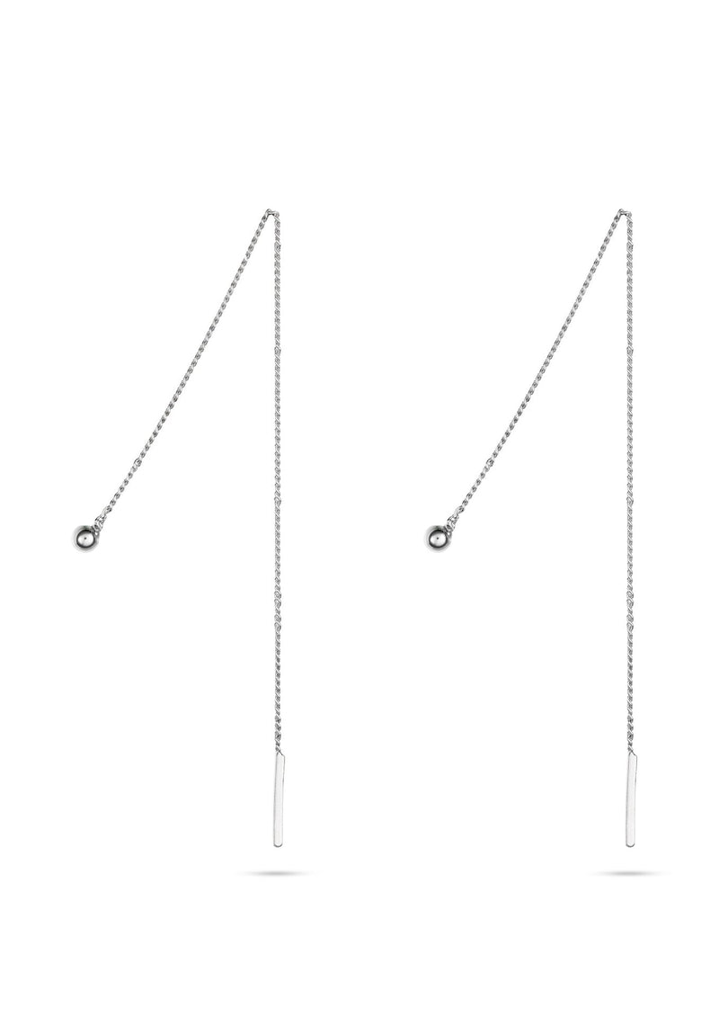 Pin Up Threader Chain Earrings - Silver