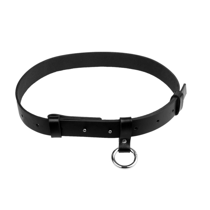 Ceinture Elon PYKOK en cuir noir, vue produit