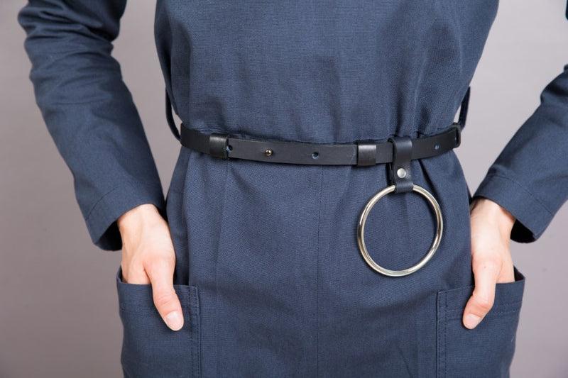 Ceinture O PYKOK en cuir noir, vue alternative