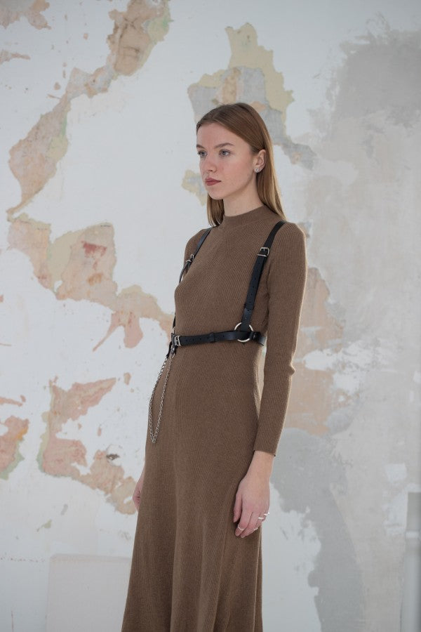 Harnais Milla PYKOK en cuir, vue verticale produit