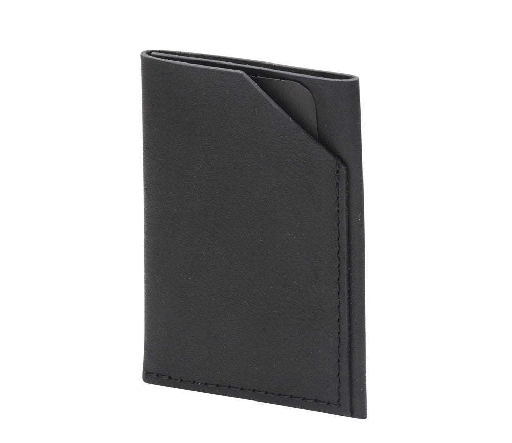 Porte-cartes en cuir à double compartiment, vue éditoriale