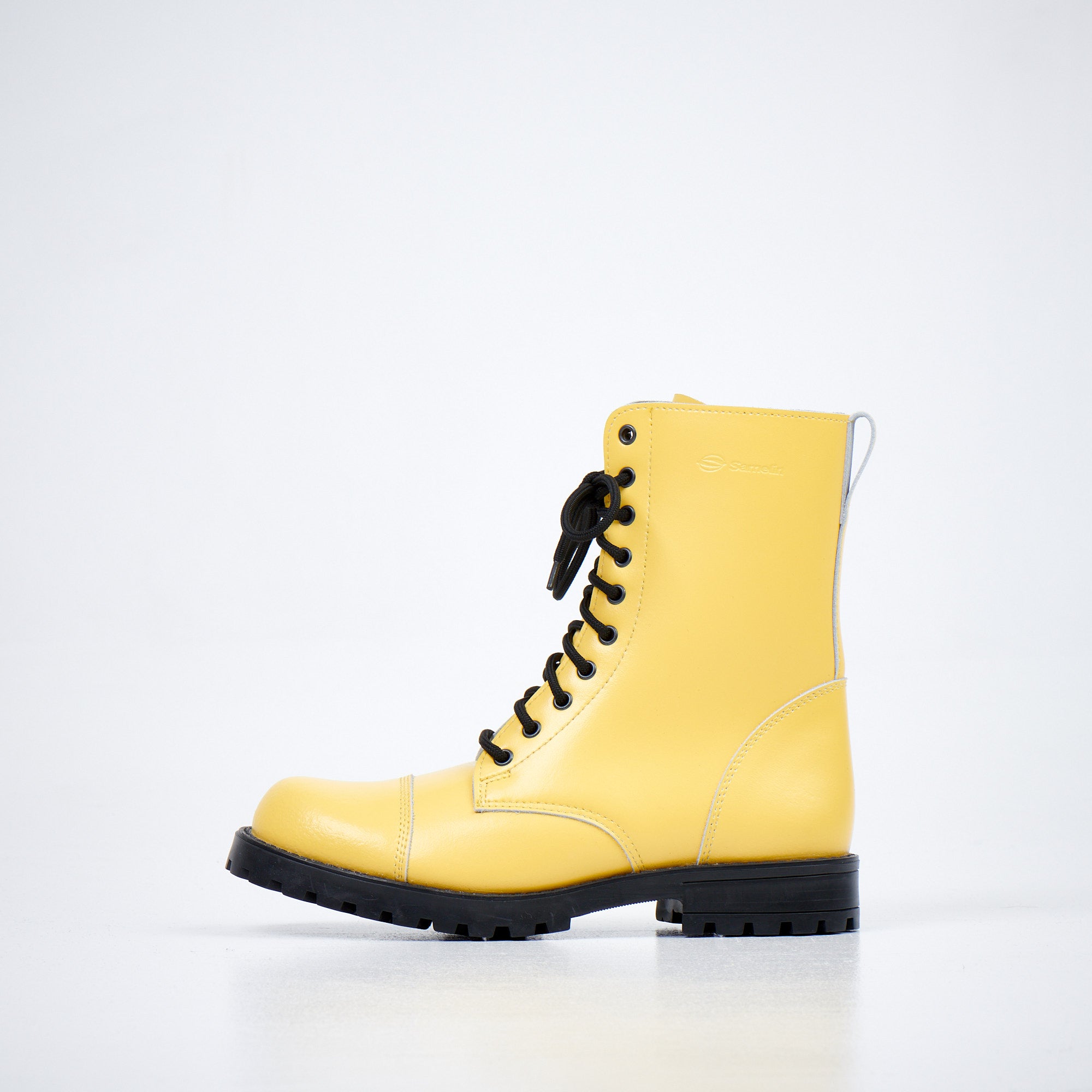 Bottines OmaKing 511 Yellow en cuir jaune miel, lumineuses et réchauffantes