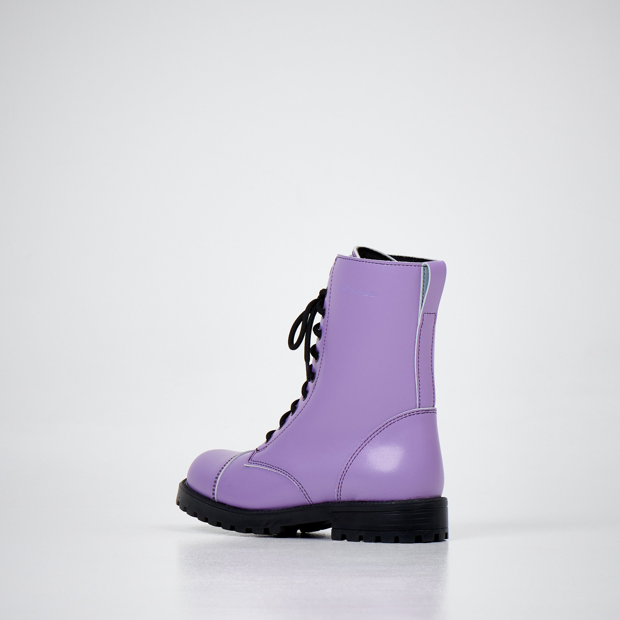 Bottines 511 Purple OmaKing en cuir violet raisin, vue produit studio