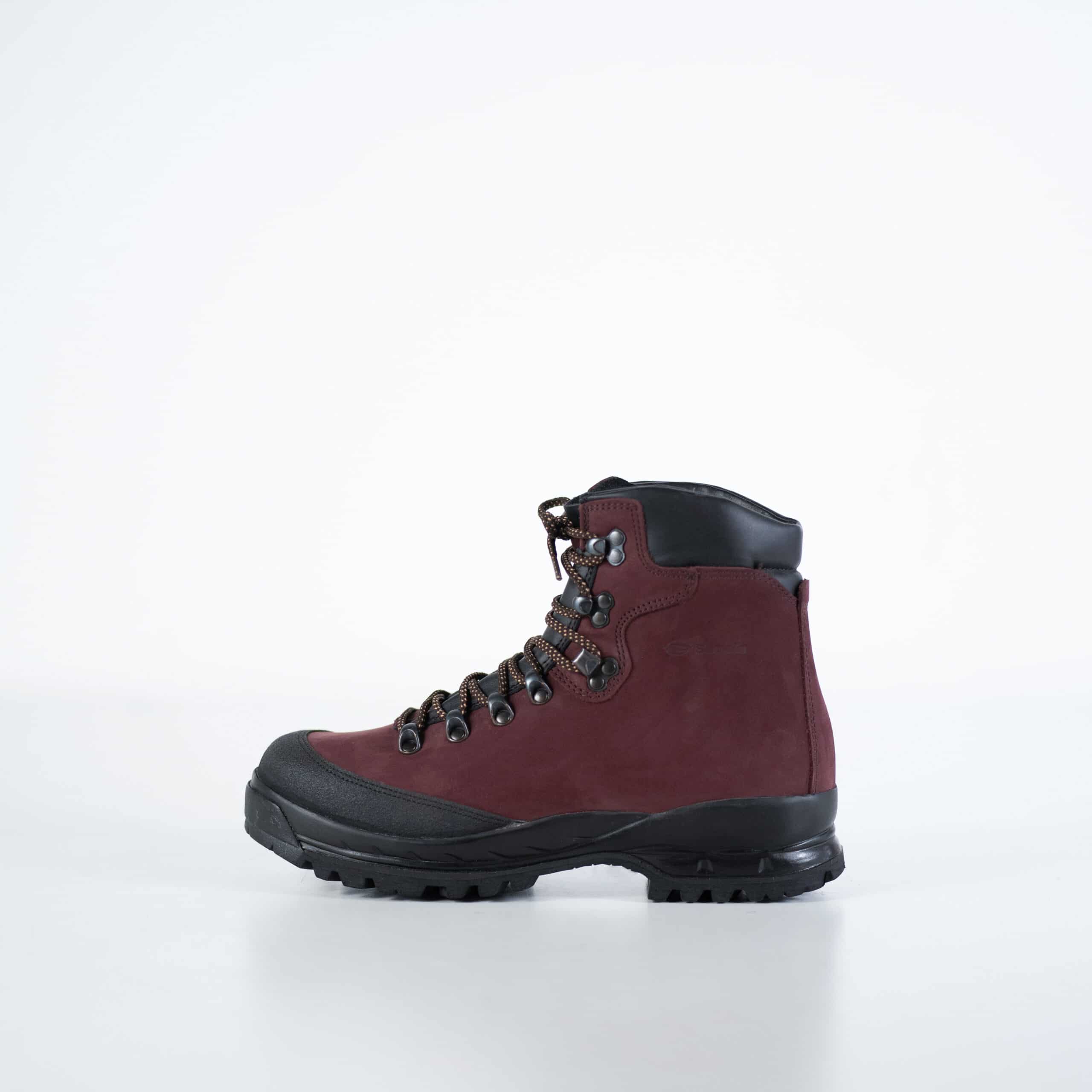 Bottes de randonnée 553P Burgundy OmaKing, détail du tannage naturel et coutures renforcées