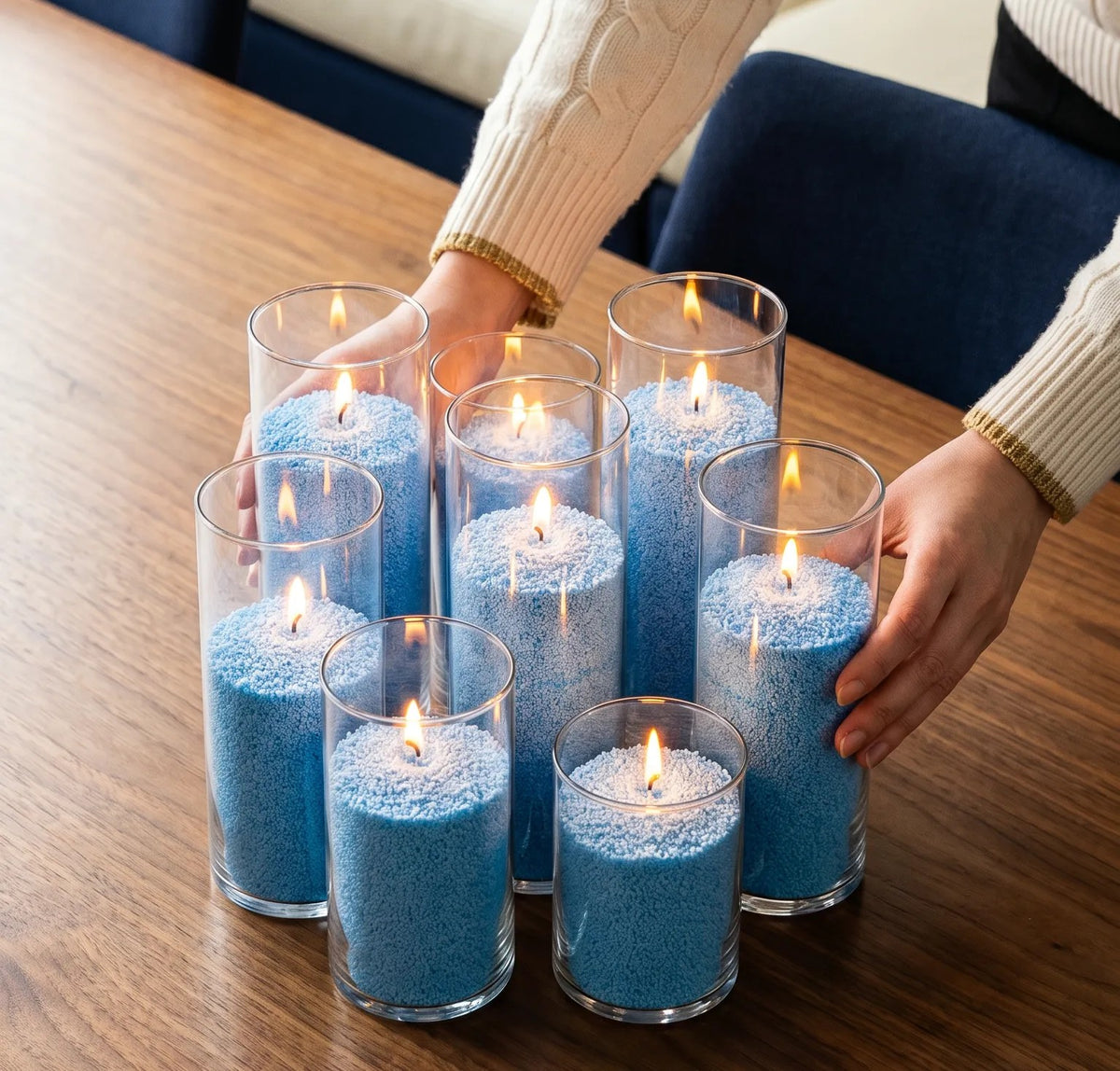 Sky Blue Unscented Candle Sand Refill, 1kg