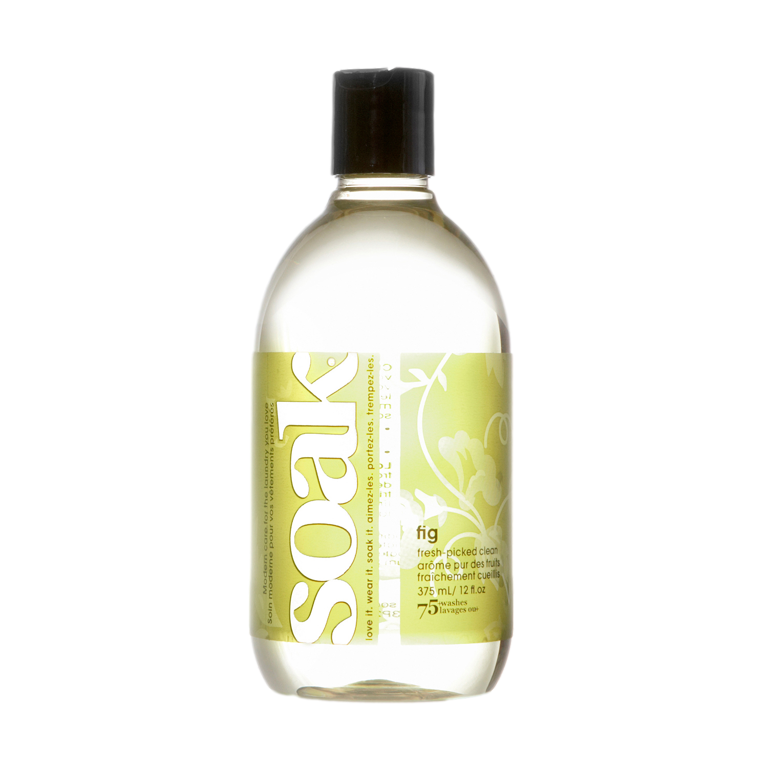 Lessive Soak Fig 375 ml riche en glycérine pour tricots main, parfum figue 75 lavages