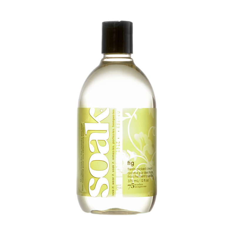 Lessive Soak Fig 375 ml riche en glycérine pour tricots main, parfum figue 75 lavages