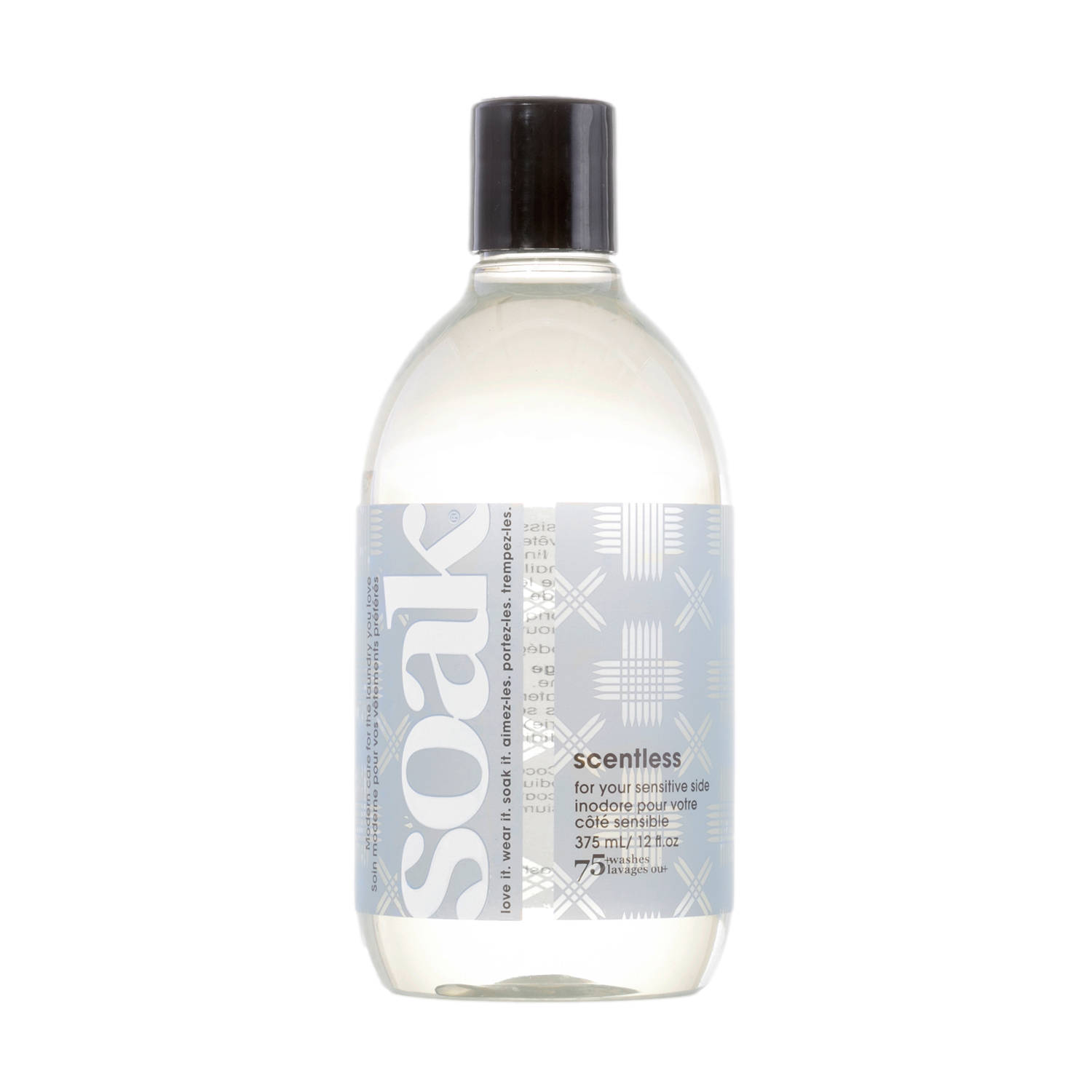 Lessive Soak Scentless 375 ml sans parfum pour peaux sensibles, 75 lavages