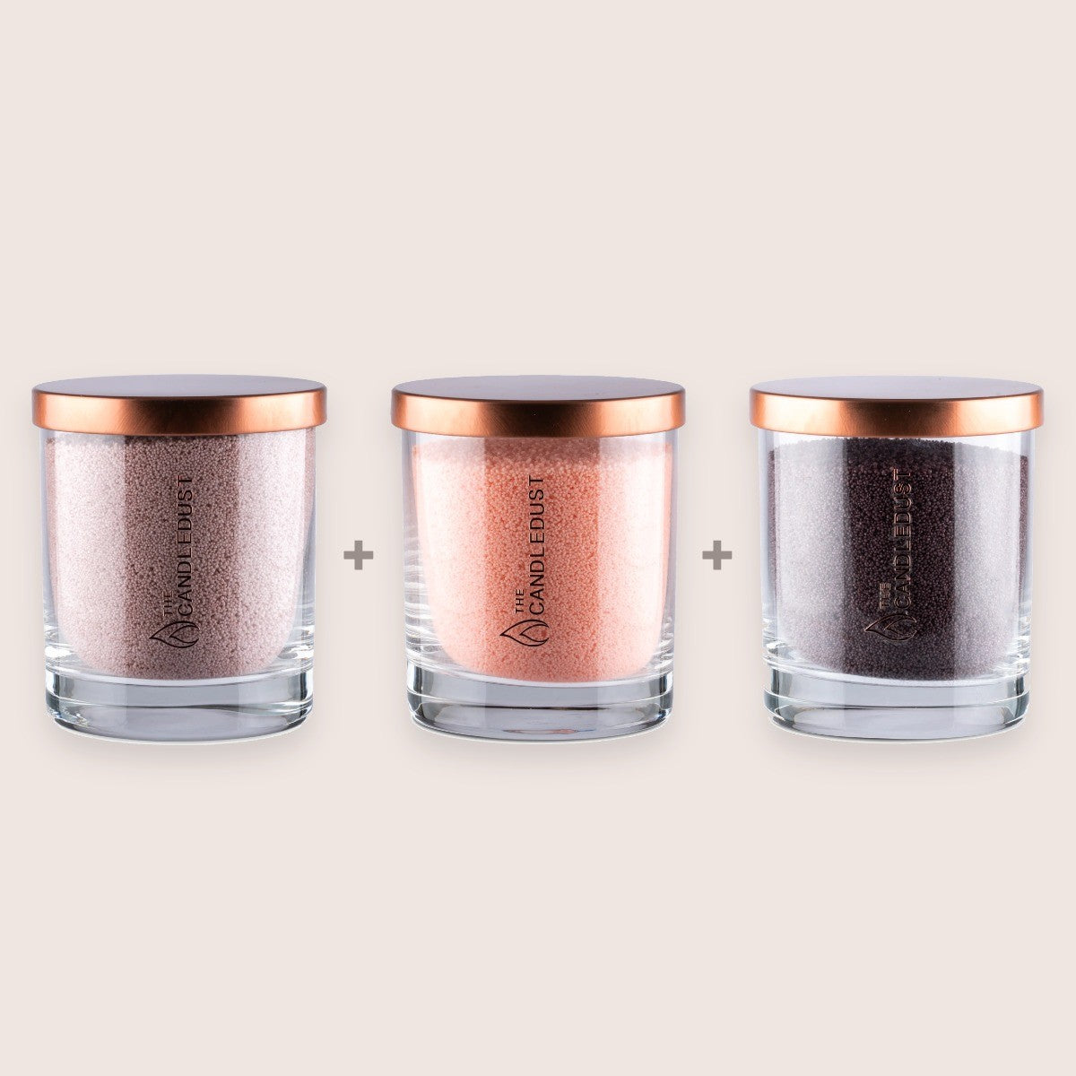 Soft Unscented Colour Trio, Nude, Peach, Dark Lilac, 3 × 160g Candles