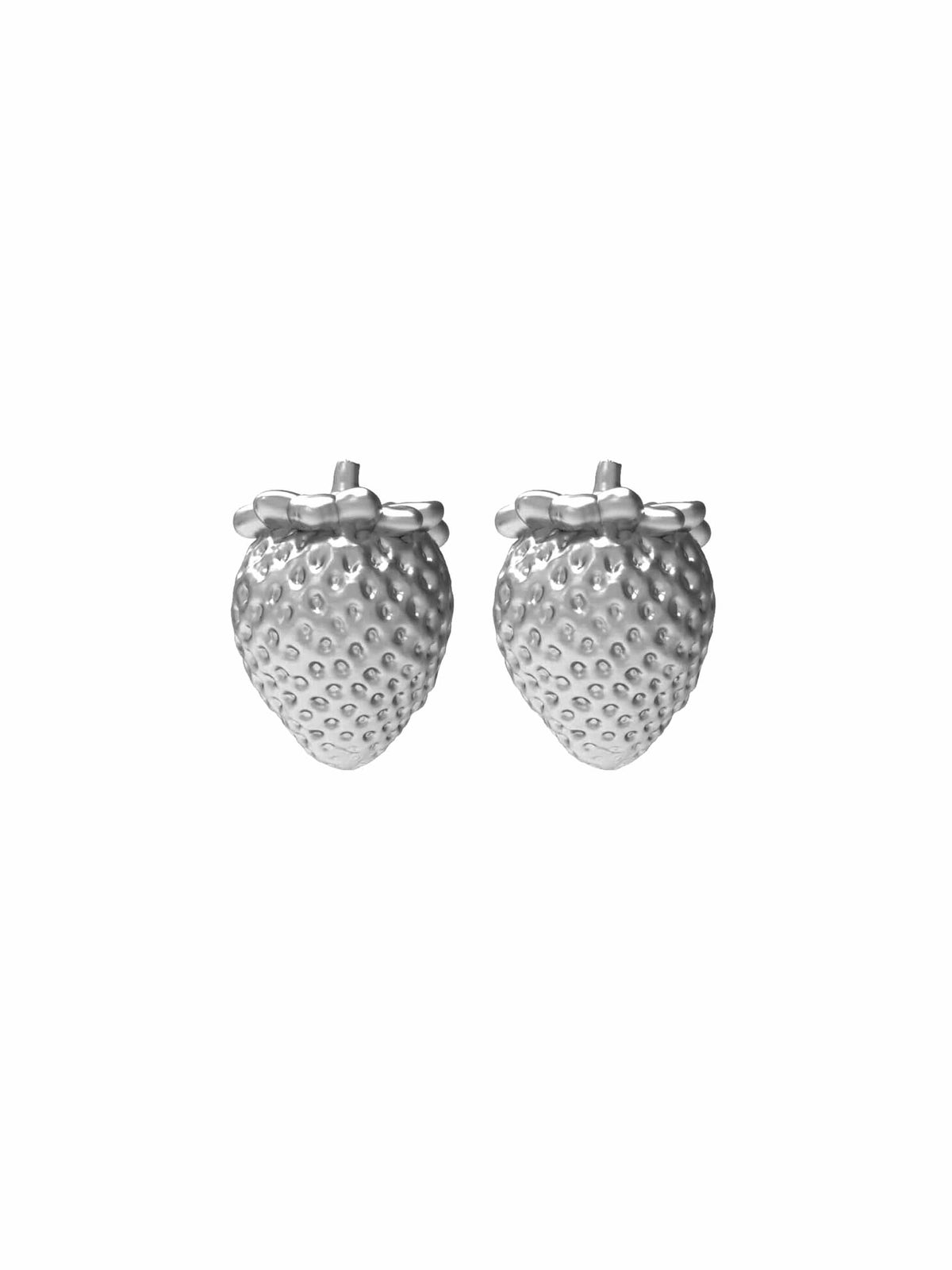 Strawberry Silver Earrings