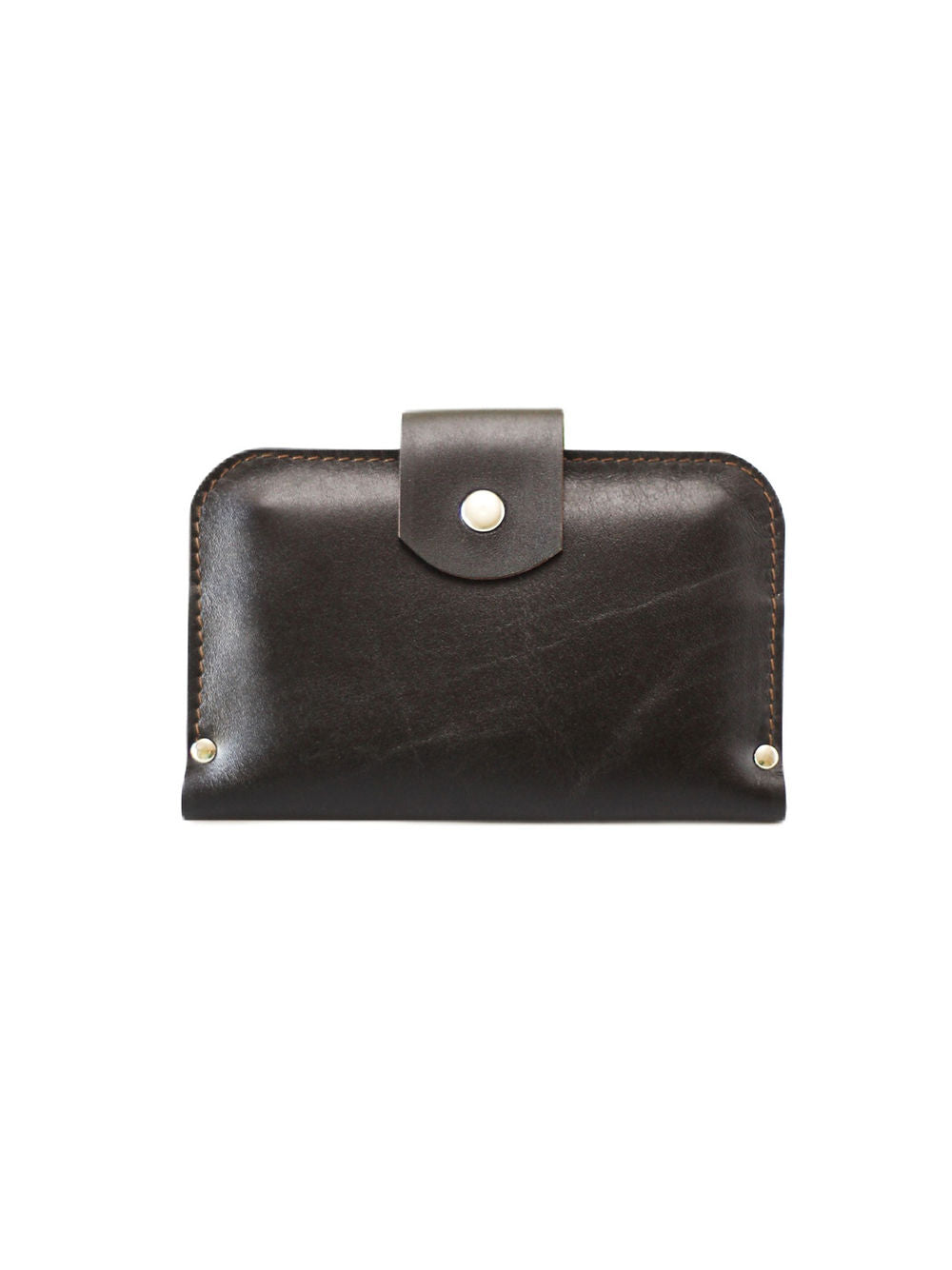 Portefeuille SATURDAY TOKS VISOKS en cuir marron chocolat, détail fermoir