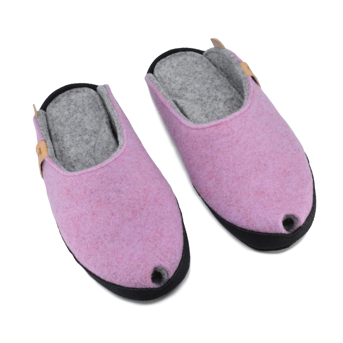 Chaussons en feutre de laine rose clair - TOKU Brussels, photo 1