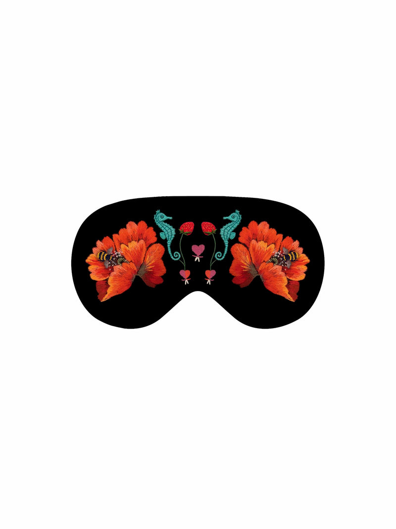Unimoon Silk Sleep Mask – Black Floral