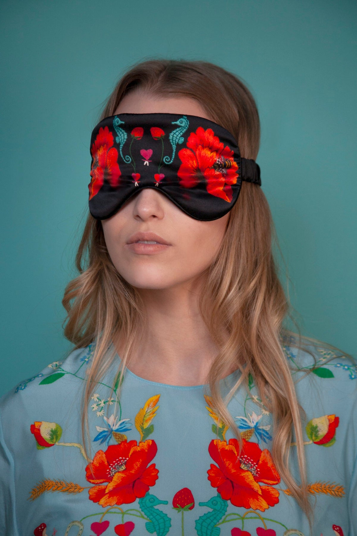 Unimoon Silk Sleep Mask – Black Floral