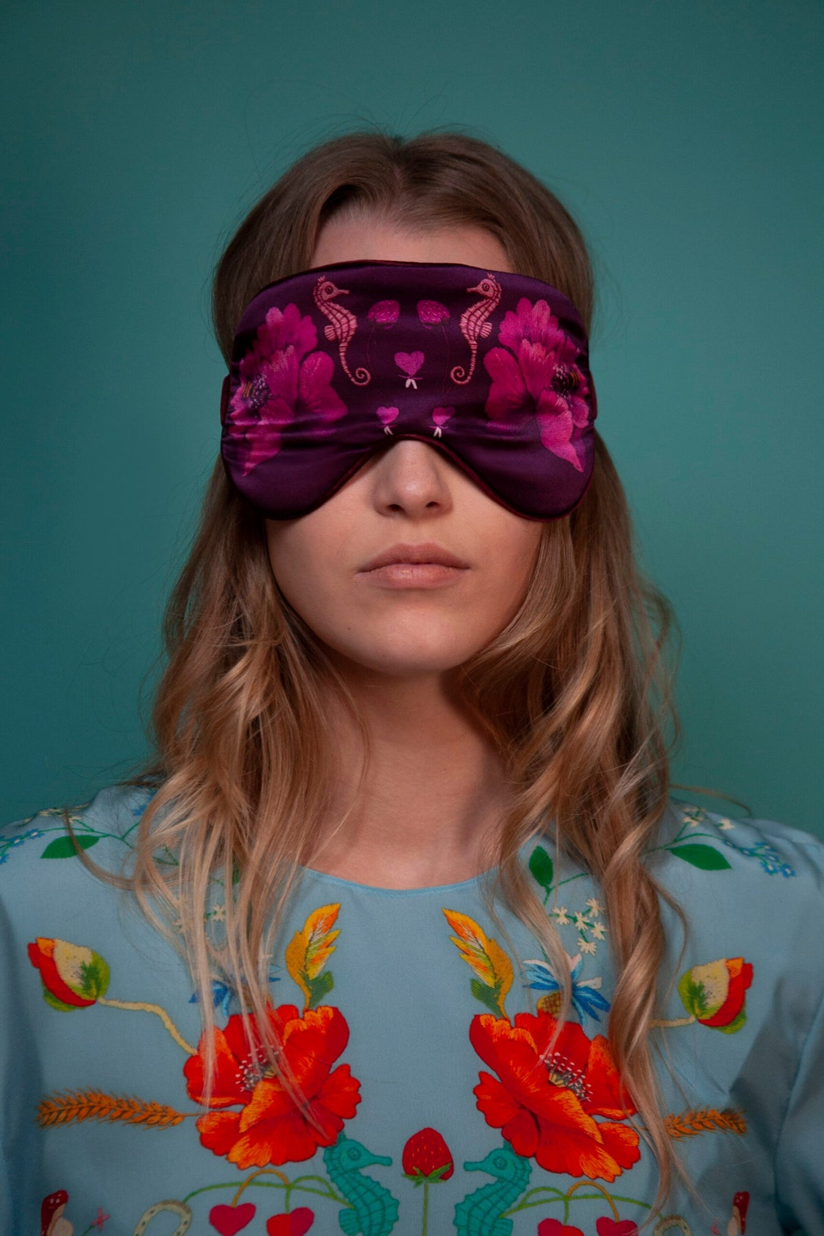 Unimoon Silk Sleep Mask – Burgundy Floral