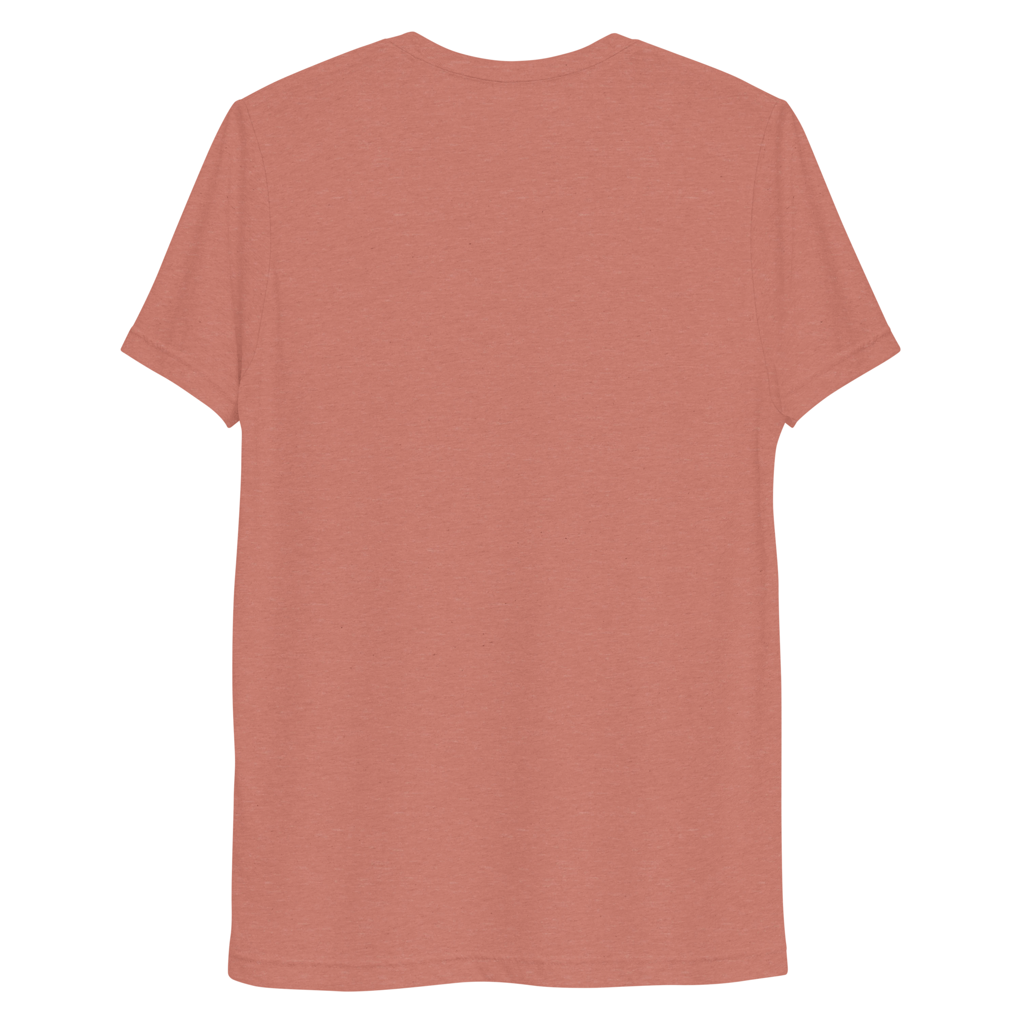 T-shirt unisexe tri-blend mauve, vue de dos sur fond studio