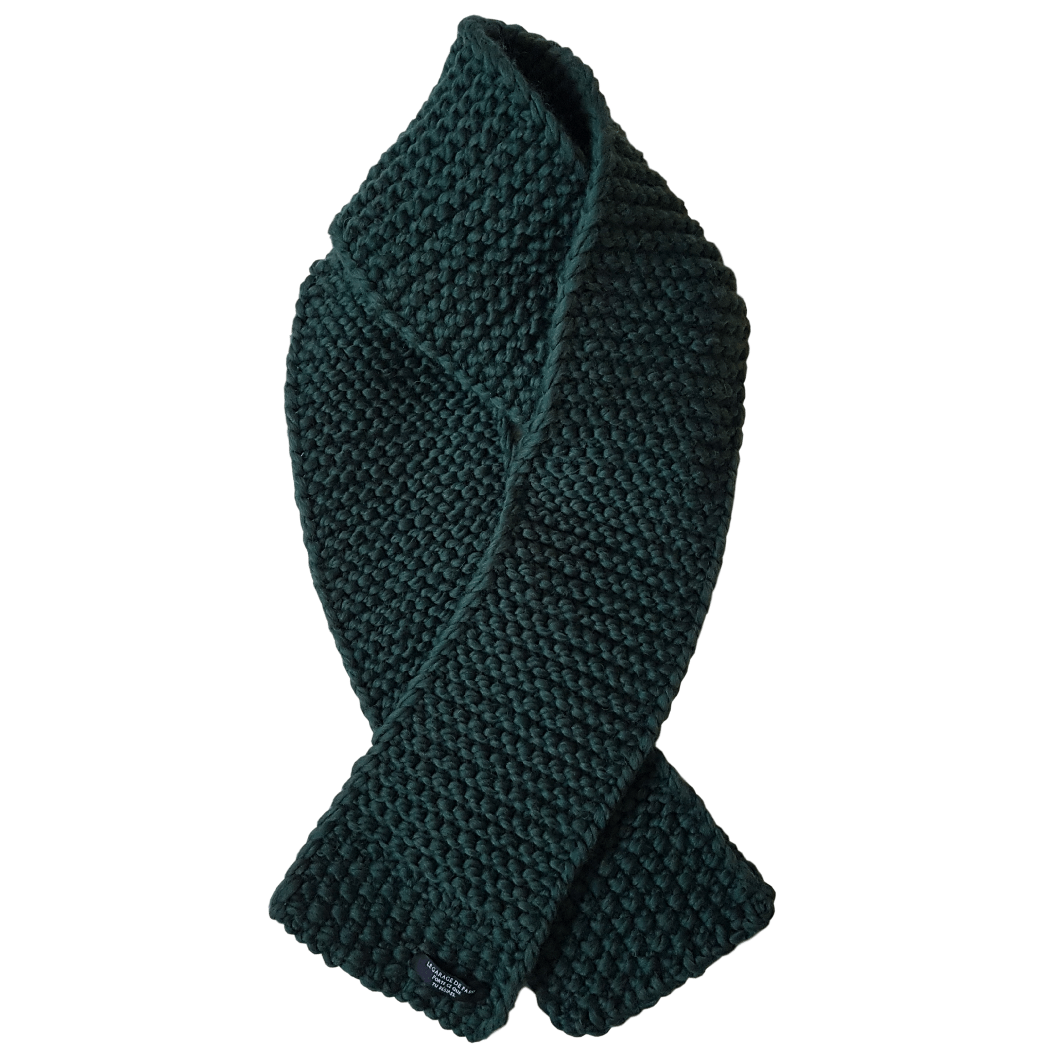 MINO (mini scarf) - écharpe en laine artisanale - Dark green - LGF